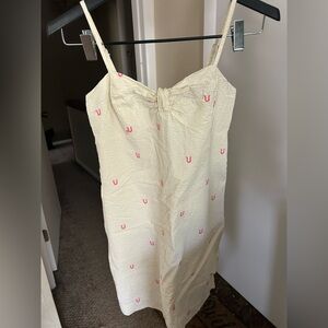 Yellow Seekersucker Horseshoe Dress